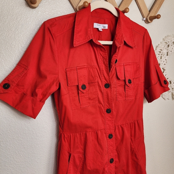 Derek Lam Collective Red Utility Dress Size 42 - Picture 4 of 12